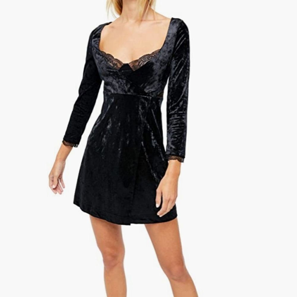 Free People Kat Long Velvet Minidress
